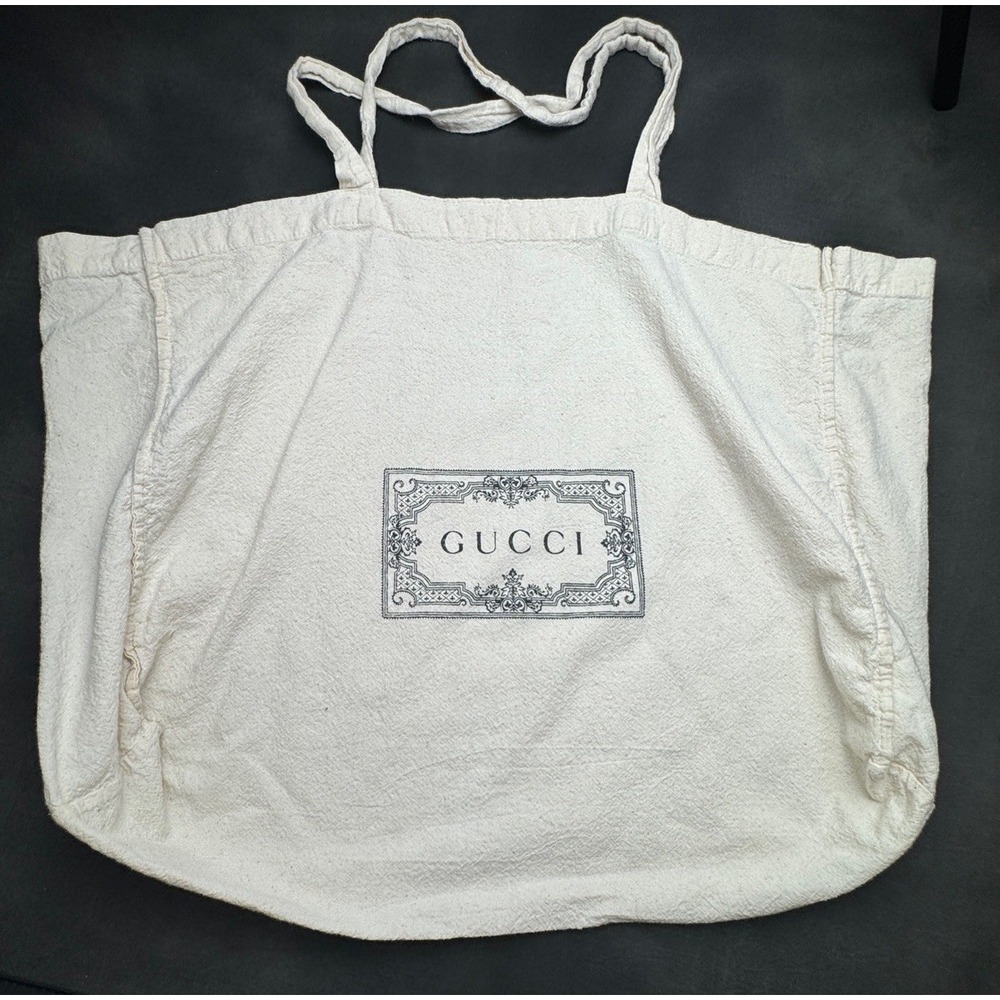 GUCCI Reusable‎ Canvas Tote Shoppers Bag Cotton Extra Large